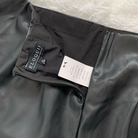 NWT Eloquii High Waisted Black Faux Leather Pencil Skirt Plus Sz 22 - Picture 6 of 11